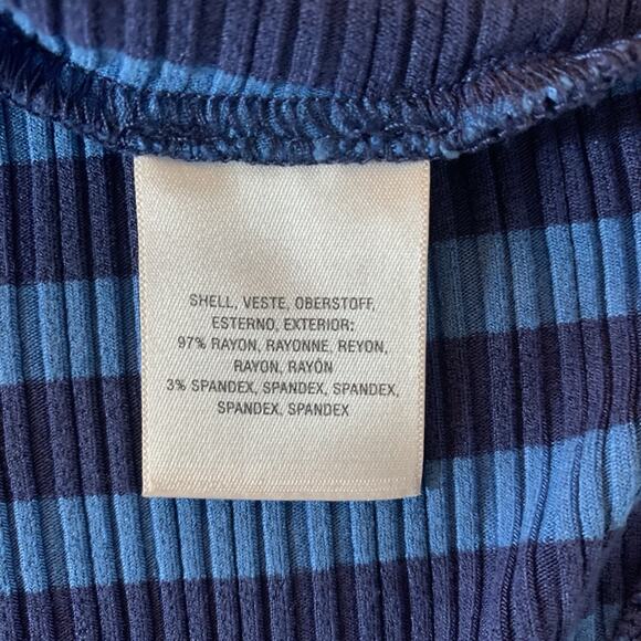 Anthropologie Maeve Bisevo Ribbed Blue Tank Dress Striped Maxi Dress Size XL - Picture 14 of 15